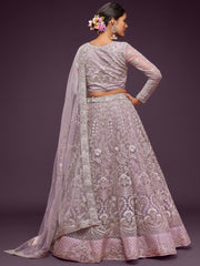 Exquisite Lilac Dori Work Soft Net Occasion Wear Lehenga Choli