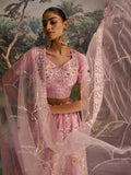 Graceful Pink Floral Embroidered Designer Lehenga Choli With Dupatta