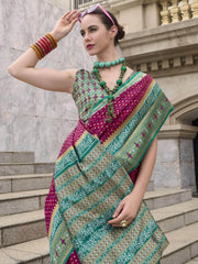 Special Rani Pink Weaving Banarasi Silk Event Wear Saree With Blouse