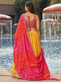 Gorgeous Yellow Sequins Georgette Haldi Wear Lehenga Choli