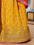Gorgeous Yellow Sequins Georgette Haldi Wear Lehenga Choli