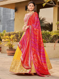 Stunning Yellow Sequins Georgette Wedding Wear Lehenga Choli