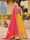Stunning Yellow Sequins Georgette Wedding Wear Lehenga Choli