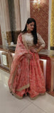 Sabyasachi Pink Floral Organza Bridal Lehenga Choli