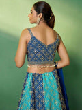 Gorgeous Sky Blue Sequins Georgette Reception Wear Lehenga Choli