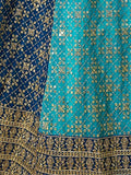 Gorgeous Sky Blue Sequins Georgette Reception Wear Lehenga Choli