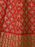 Sweet Red Embroidered Georgette Wedding Lehenga Choli With Dupatta