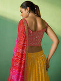 Alluring Yellow Sequins Georgette Haldi Wear Lehenga Choli With Dupatta