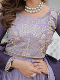 Elegant Lavender Chinon Floral Embroidered Ombre Lehenga Choli