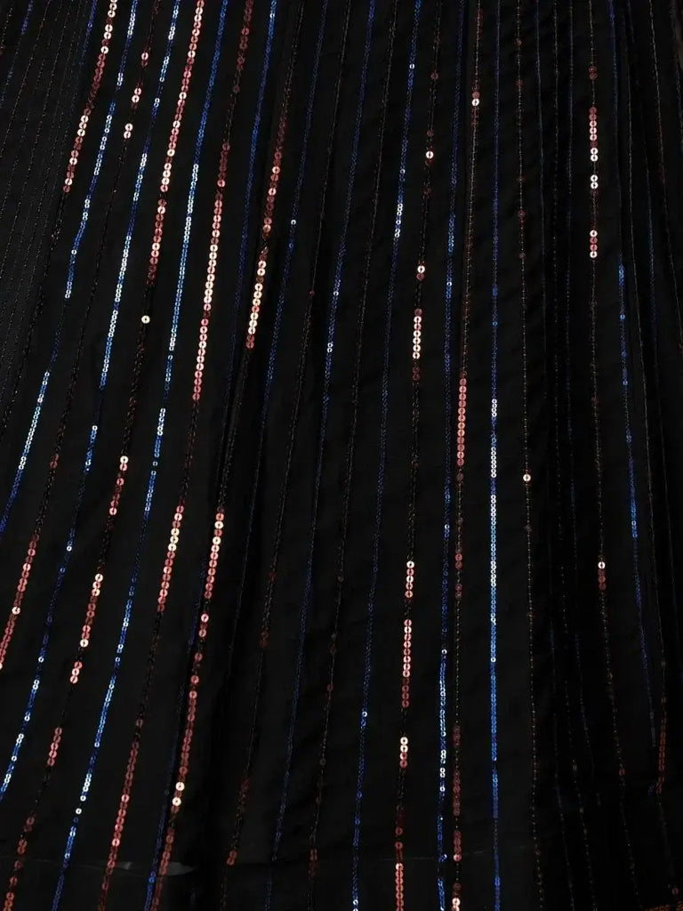 Glamorous Black Sequin Work Georgette Party Wear Lehenga Choli