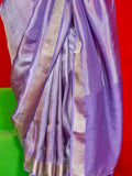 Captivating Purple Zari Weaving Silk Event Wear Saree With Blouse
