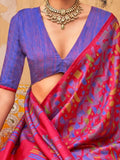 Gorgeous Red Digital Printed Silk Festive Wear Saree With Blouse