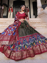 Traditional Multi-Colored Patola Silk Navratri Lehenga Choli