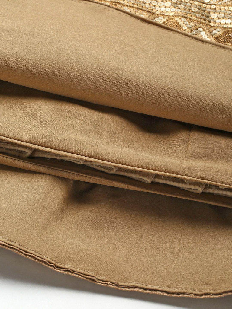 Beige Embroidered Sequinned Unstitched Myntra Lehenga & Blouse With Dupatta