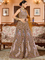 Fabulous Mustard Sequins Embroidered Net Bridesmaid Lehenga Choli