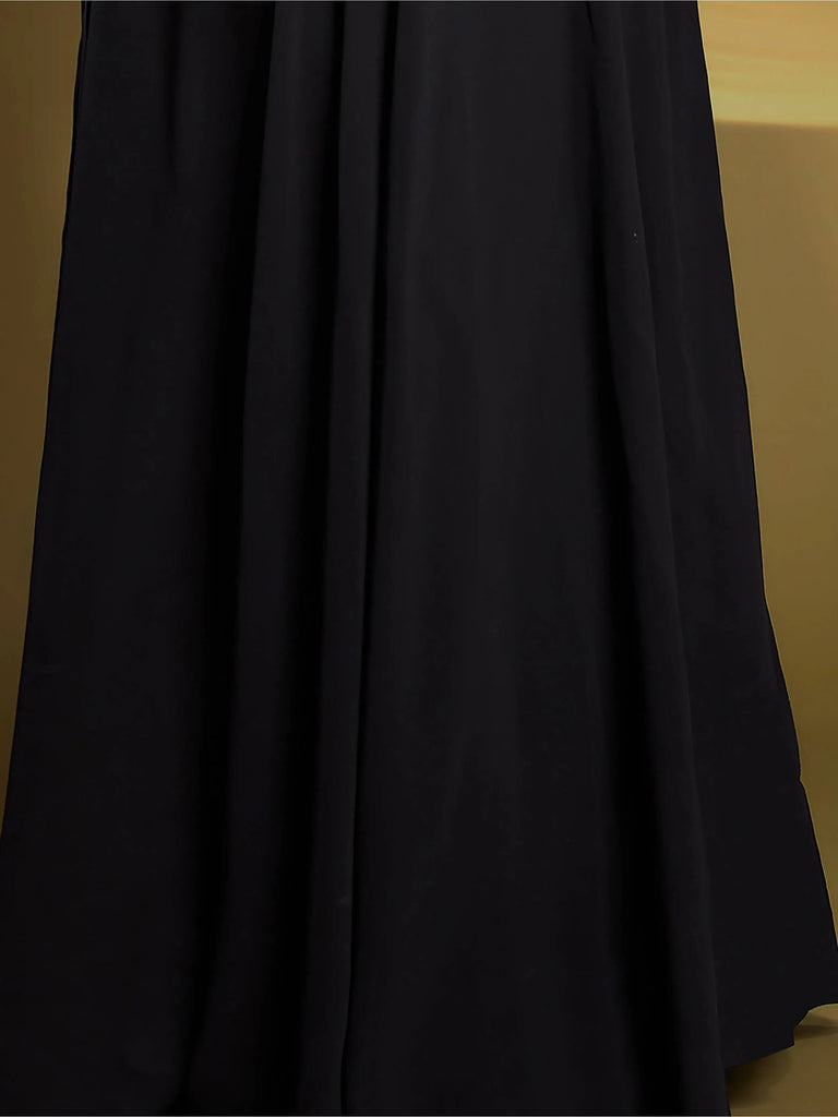 Dazzling Black Sequins Work Georgette Reception Wear Lehenga Choli