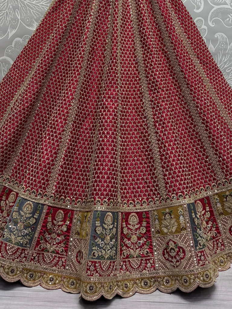 Precious Pink Embroidered Silk Bridal Lehenga Choli With Dupatta