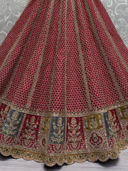 Precious Pink Embroidered Silk Bridal Lehenga Choli With Dupatta