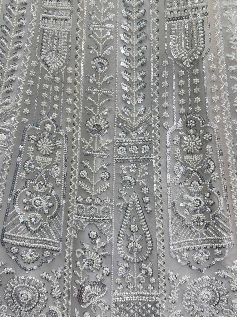 Gleaming White Sequins Net Engagement Wear Lehenga Choli With Dupatta