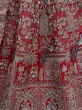 Awesome Red Dori Work Silk Bridal Lehenga Choli With Double Dupatta