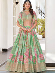 Gorgeous Pista Green Chinon Dori Embroidered Lehenga Choli