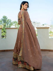 Stunning Beige Silk Sequins Party Wear Lehenga Choli With Dupatta