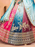 Pretty Multi-Color Chinon Sequins Embroidered Lehenga Choli