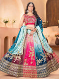 Pretty Multi-Color Chinon Sequins Embroidered Lehenga Choli