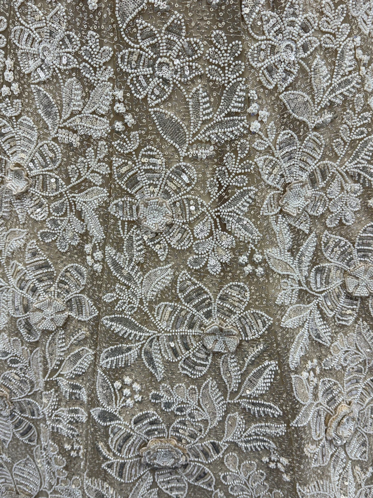 Graceful Cream Beads Work Net Party Wear Lehenga Choli