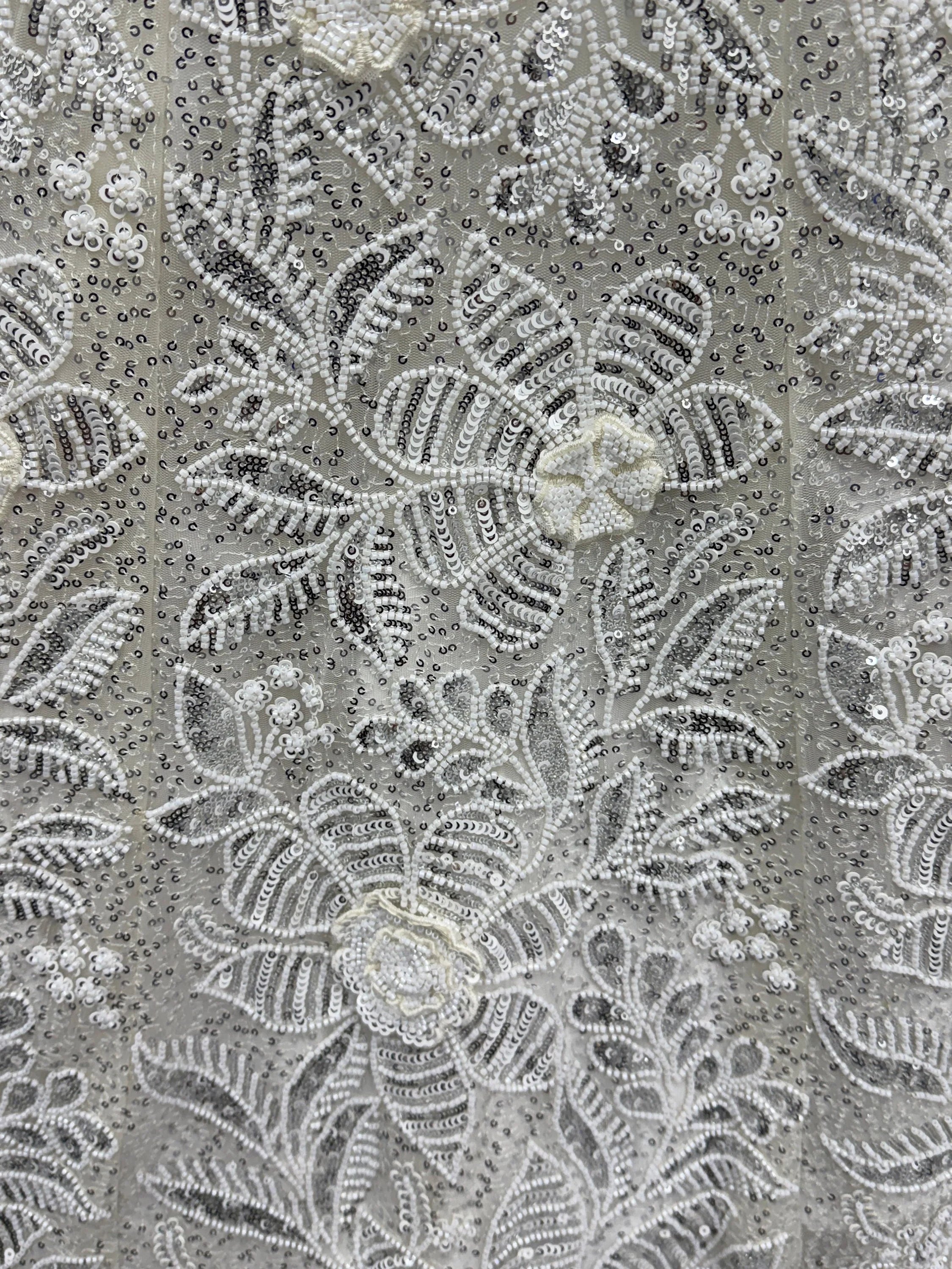 Captivating White Beads Work Net Reception Wear Lehenga Choli