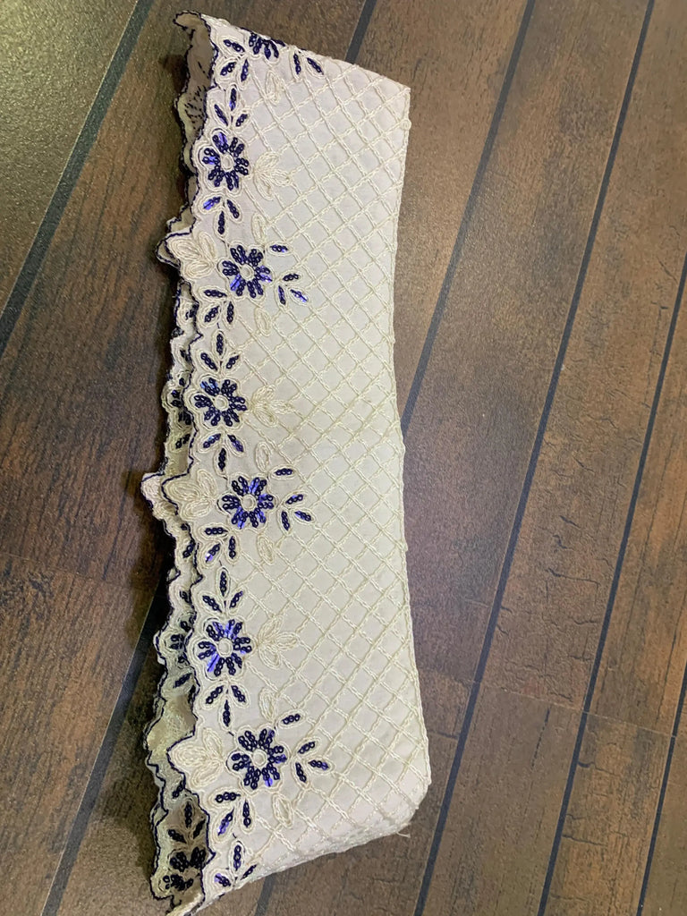 Dazzle Navy-Blue & White Sequins Work Georgette Reception Lehenga Choli