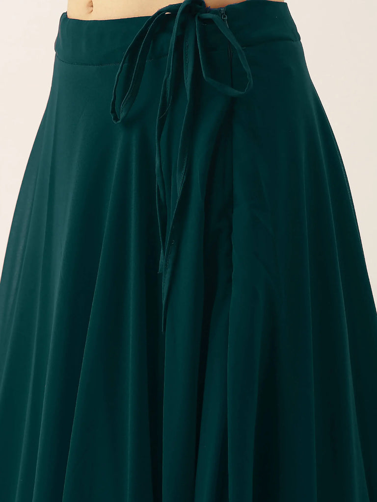 Beautiful Green Thread Work Georgette Festival Wear Lehenga Choli