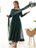 Delicate Green Georgette Lakhnavi Work Festival Wear Anarkali Suit