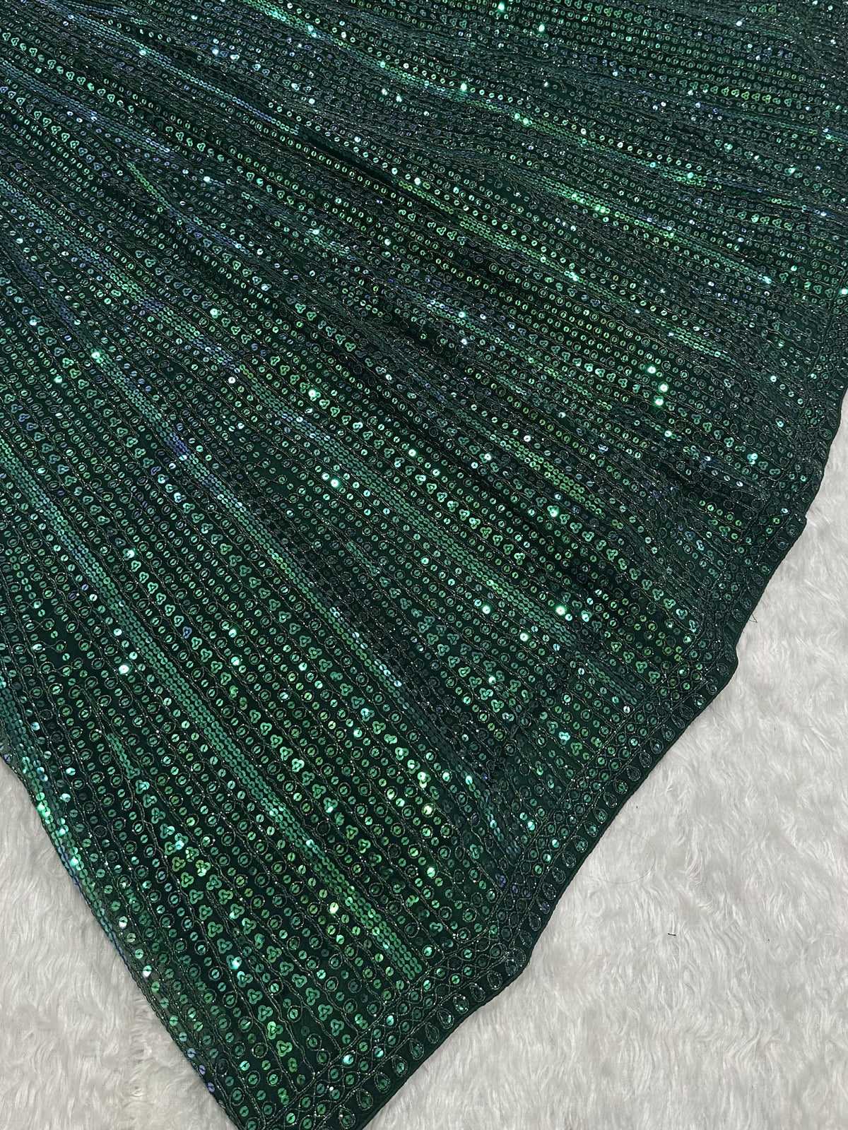 Sparkling Bottle Green Sequins Sangeet Wear Lehenga Choli With Dupatta