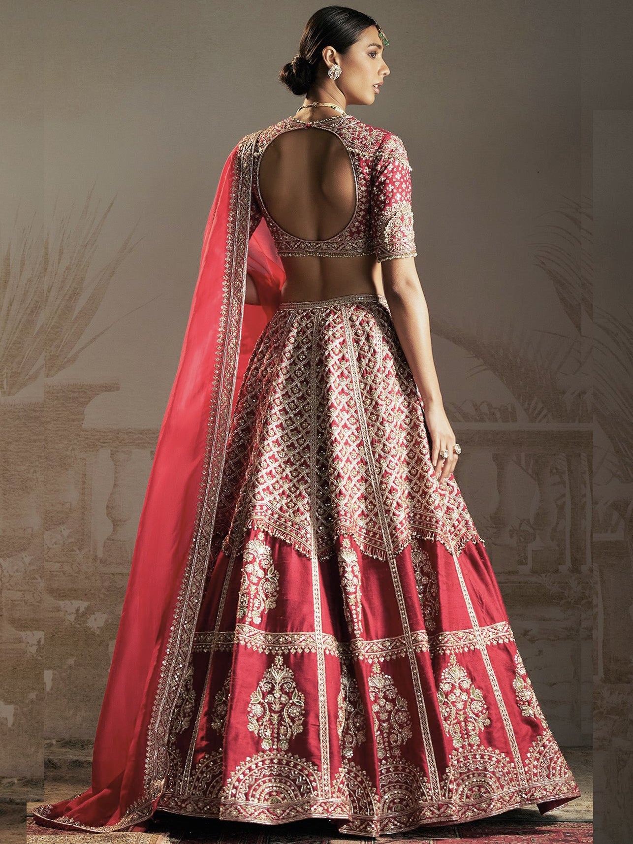 Notable Red Zari Embroidered Silk Wedding Wear Lehenga Choli With Dupatta
