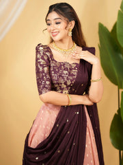 Captivating Pink Zari Embroidery Silk Festive Wear Lehenga Choli    