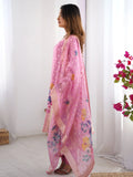 Pretty Baby Pink Chanderi Digital Printed Straight Suit With Dupatta