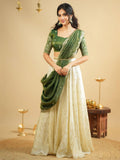 Gorgeous White Silk Sequins Work Function Wear Lehenga Choli
