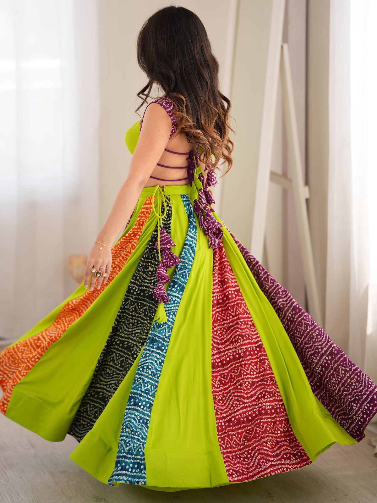 Timeless Multi-Color Digital Printed Rayon Navratri Wear Lehenga Choli