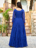 Alluring Blue Leheriya Print Georgette Traditional Gown