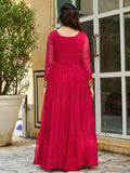 Sweet Pink Kutchi Work Georgette Festival Wear Gown