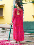 Timeless Rani Pink Bandhani Printed Georgette Navratri Special Gown