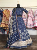 Wonderful Navy Blue Digital Printed Silk Festival Wear Lehenga Choli