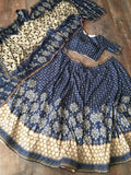 Wonderful Navy Blue Digital Printed Silk Festival Wear Lehenga Choli