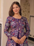 Awesome Purple Silk Weaving Party Wear Lehenga With Jacket