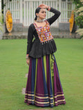 Glamorous Multi-Color Kutchi Work Navratri Lehenga With Pelpum Top