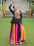 Gorgeous Multi-Color Rayon Kutchi Work Lehenga With Peplum Top