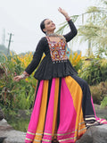 Gorgeous Multi-Color Rayon Kutchi Work Lehenga With Peplum Top