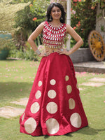 Sumptuous Maroon Gota Work Silk Navratri Wear Lehenga Choli
