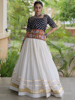 Wonderful Black Gota Laced Cotton Navratri Special Lehenga Choli